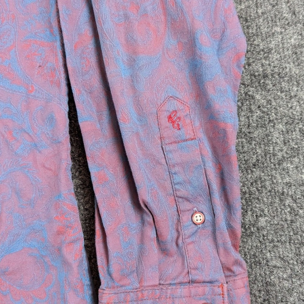 Robert Graham Mens XL Classic Fit Paisley Jacquard Button Down Shirt Red Blue - Picture 7 of 13